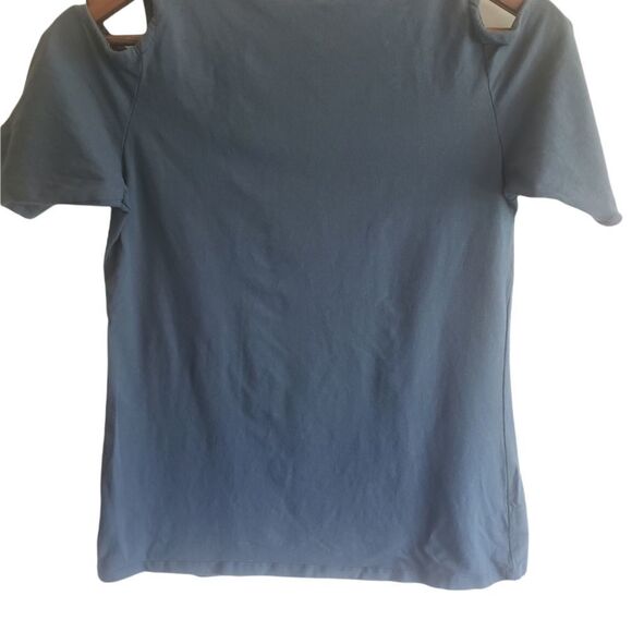 TORRID Blue Gray Cold Shoulder Top - Picture 2 of 4